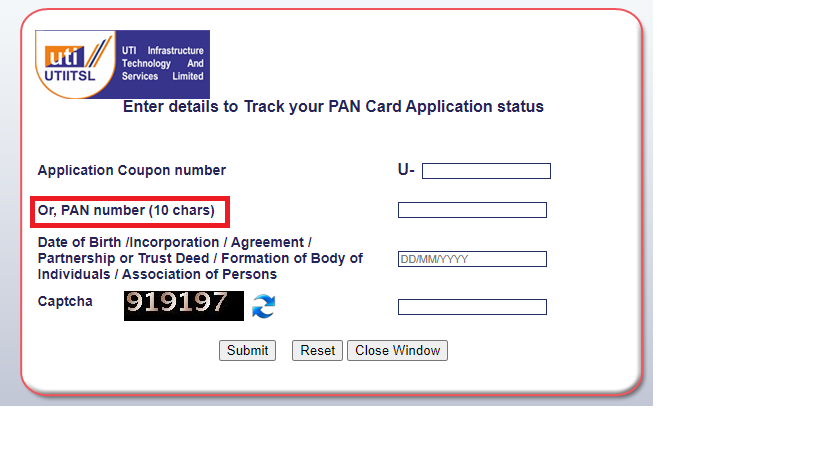 Pan Card Apply Online Status